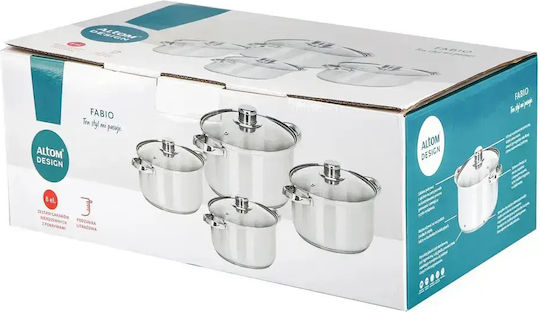 Altom Hermia Töpfe Set aus Rostfreiem Stahl 8-teilig