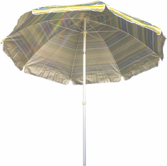 Umbrelă Pliabilă De Plajă Diametru 2m Cu Protecție UV Albă