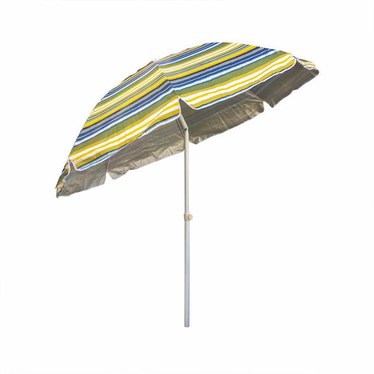 Umbrelă Pliabilă De Plajă Diametru 2m Cu Protecție UV Albă