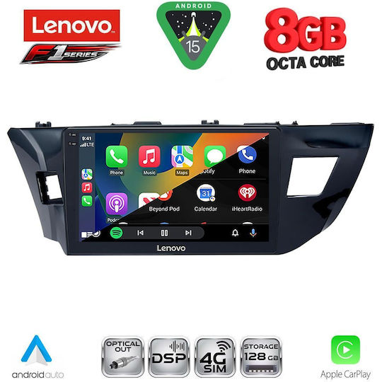 Lenovo Ηχοσύστημα Αυτοκινήτου για Toyota Corolla 2013-2016 (Bluetooth/USB/WiFi/GPS/Apple-Carplay/Android-Auto) με Οθόνη Αφής 10"