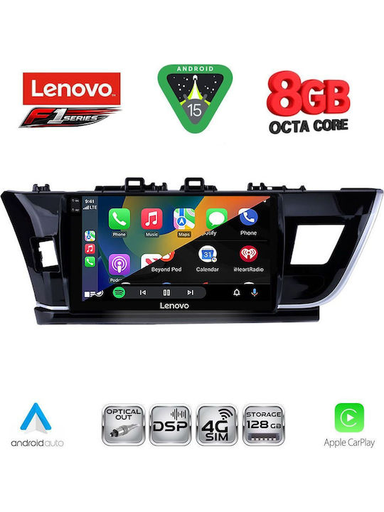 Lenovo Car Audio System for Toyota Corolla 2013-2016 (Bluetooth/USB/WiFi/GPS/Apple CarPlay/Android Auto) with 10" Touch Screen