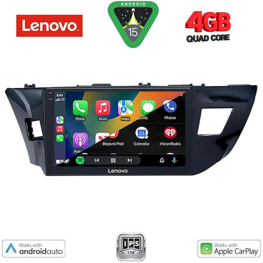 Lenovo Ηχοσύστημα Αυτοκινήτου για Toyota Corolla 2013-2016 (Bluetooth/USB/WiFi/GPS/Apple-Carplay/Android-Auto) με Οθόνη Αφής 10"