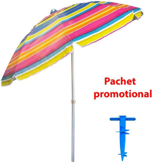 Faltbarer Strandsonnenschirm Mit 2m Durchmesser UV-Schutz Blau