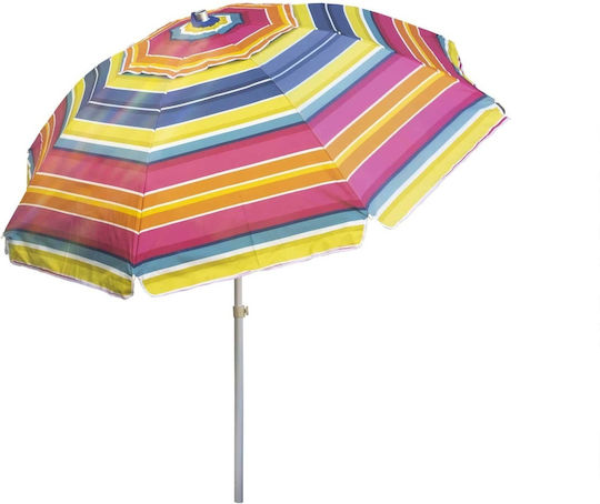 Faltbarer Strandsonnenschirm Mit 2m Durchmesser UV-Schutz Blau