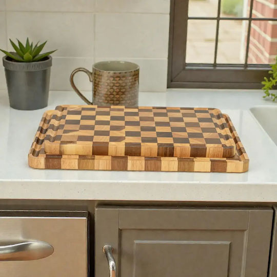 End Grain Wooden Serving Platter 40x28cm pl505.033