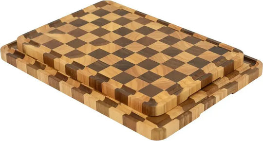 End Grain Wooden Serving Platter 40x28cm pl505.033