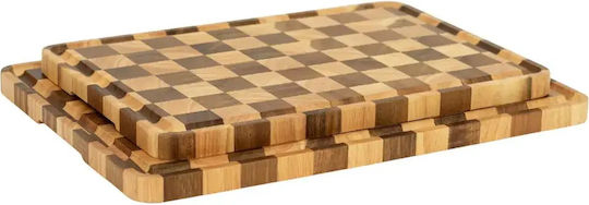 End Grain Wooden Serving Platter 40x28cm pl505.033