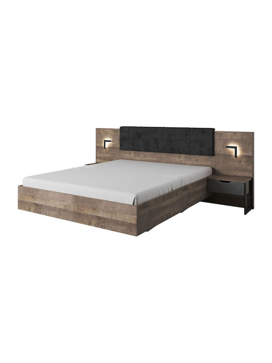 Schlafzimmer Set Arden Natural / Anthracite 160x200cm 3Stück