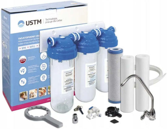 USTM USTM Wasserfiltrationssysteme Dreifach Unter der Spüle mit Wasserhahn