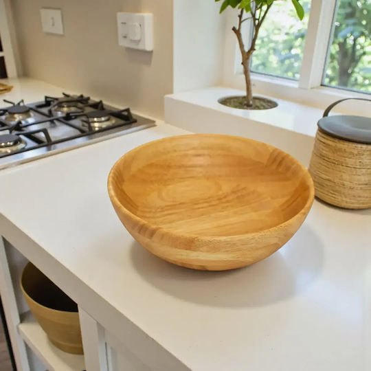 Ξύλινο Μπολ Από Rubberwood 17.7x5.4 Εκ.