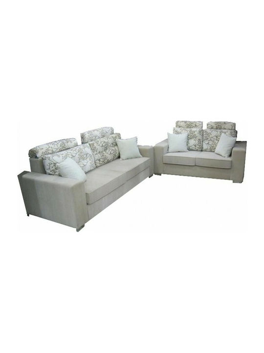 Living Room Furniture Set 3-Seater & 2-Seater Beige