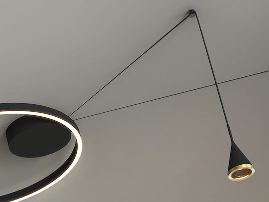 Conic Ceiling Mount Light Black with Integrated LED