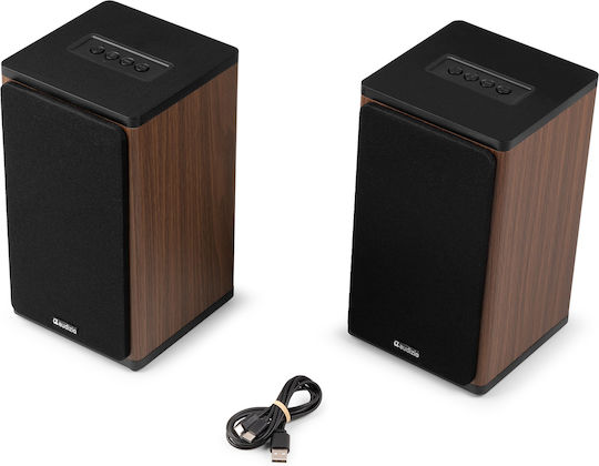 Audizio BS20 Aktive Lautsprecher mit Bluetooth 50W Paar Braune