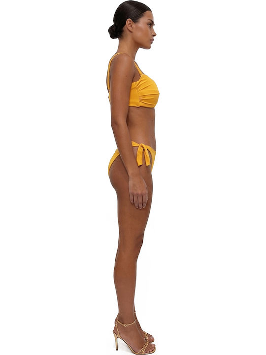 Strapless Bikini Top D Cup With Padding Yellow
