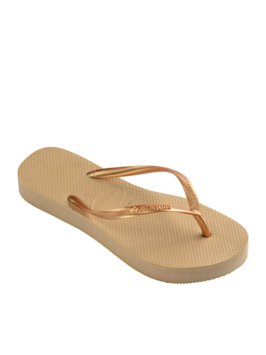 Slim Flatform Women's Platform Flip Flops Gold
