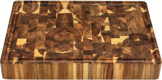 Ξύλινη Επιφάνεια Κοπής Ακακία Καρυδιά Rubberwood 50x40x5 Εκ