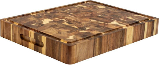 Ξύλινη Επιφάνεια Κοπής Ακακία Καρυδιά Rubberwood 60x40x4 Εκ