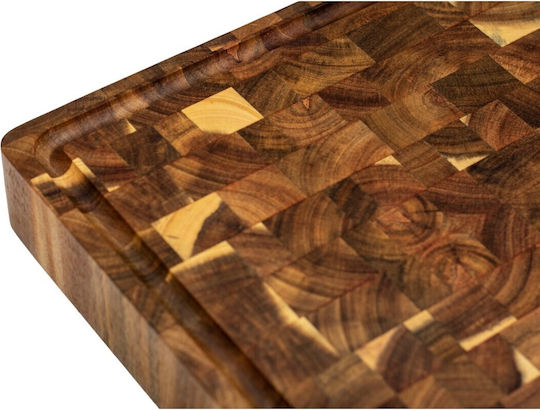Ξύλινη Επιφάνεια Κοπής Ακακία Καρυδιά Rubberwood 50x40x5 Εκ