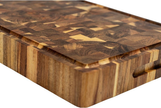 Ξύλινη Επιφάνεια Κοπής Ακακία Καρυδιά Rubberwood 60x40x4 Εκ