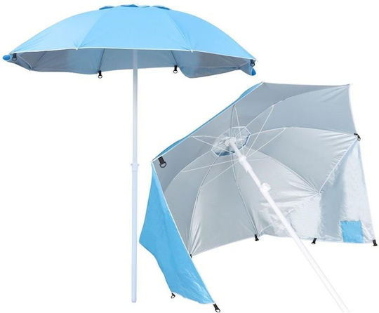 Enero Umbrelă Pliabilă Plajă Diametru 1.9m Cu Umbrelă Gri 6 Bucăți