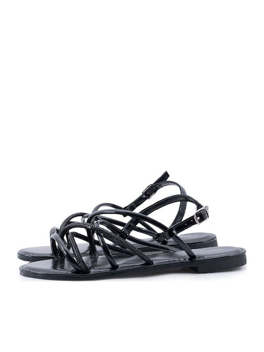 Women's Flat Sandals in Black Color