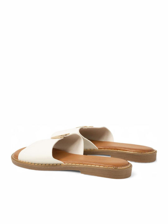 Damen Flache Sandalen Weiß