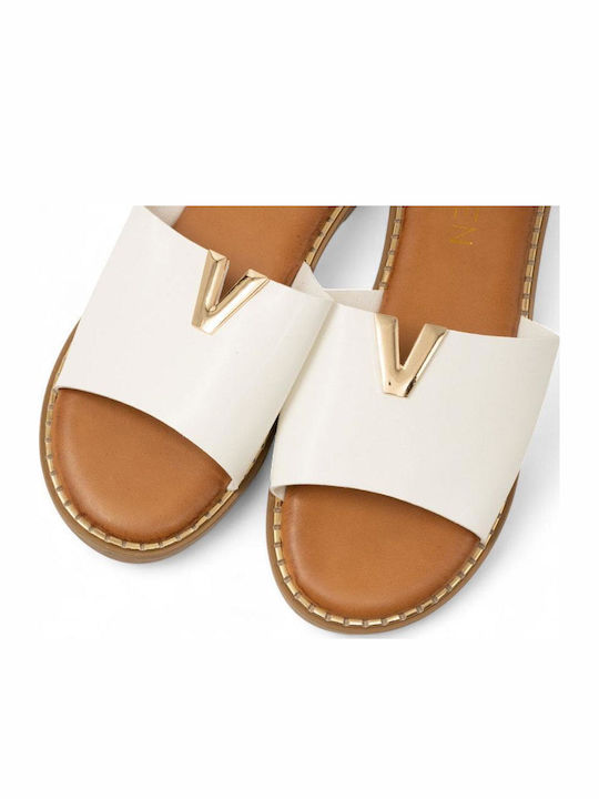 Damen Flache Sandalen Weiß