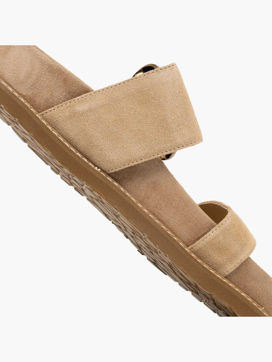 Damen Flache Sandalen Braun