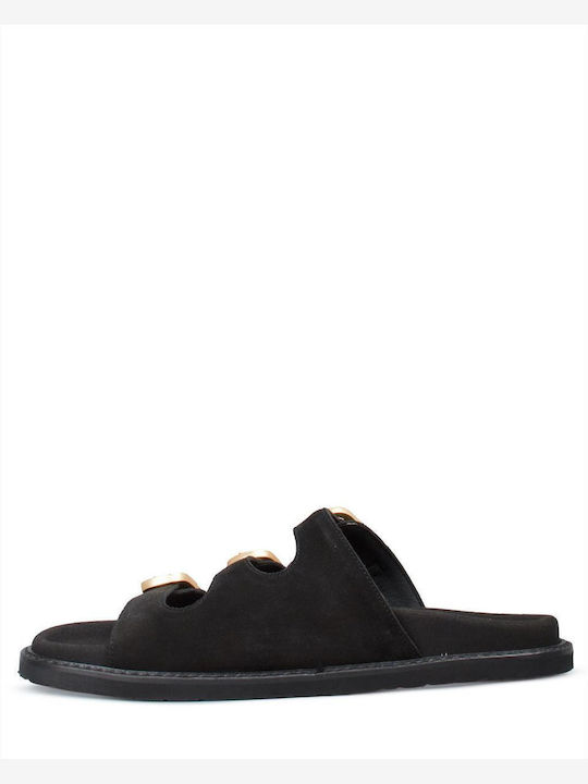 Damen Flache Sandalen Schwarz
