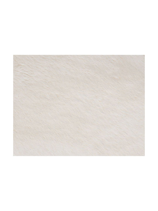 Atmosphera Rug Round Shaggy Furry White