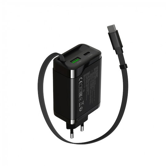 Canyon Φορτιστής Χωρίς Καλώδιο GaN με Θύρα USB-A 65W Power Delivery Μαύρος (OnCharge)