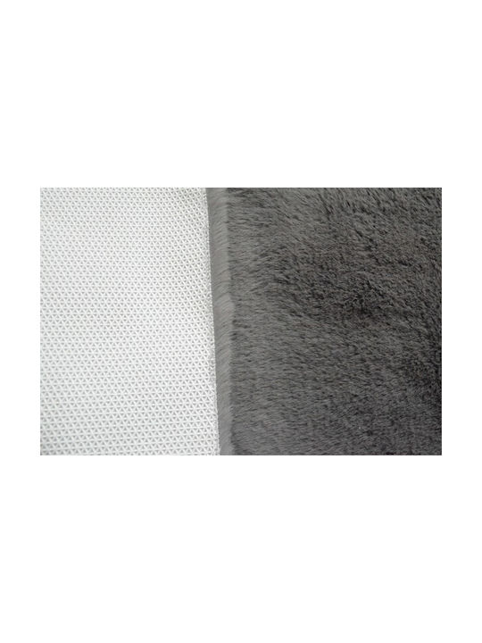 Newplan Puffy Fc7a Αντιολισθητικό Shaggy Γούνινο Φ160cm Dark Grey