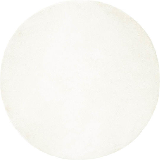vidaXL Teppich Rund Synthetisch,Polyester/Cotton/Leather Beige