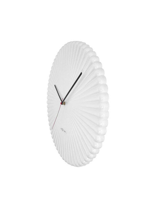 Nextime Silent Antique Wall Clock Polyresin White Ø40cm