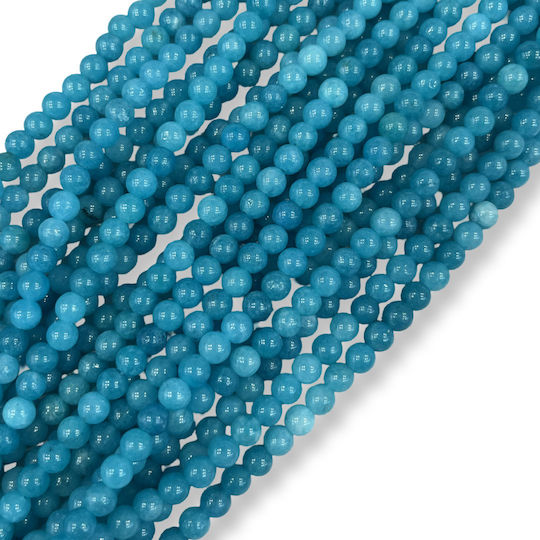 Jade Stones 6mm Blue Round Beads – 38cm Length 67 Beads
