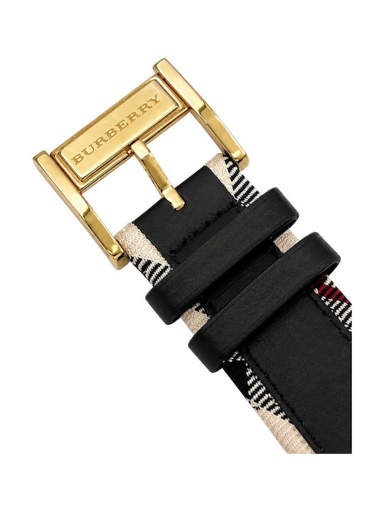 Burberry Γυναικείο Ρολόι 32mm Μπαταρίας με Λευκό Δερμάτινο Λουράκι