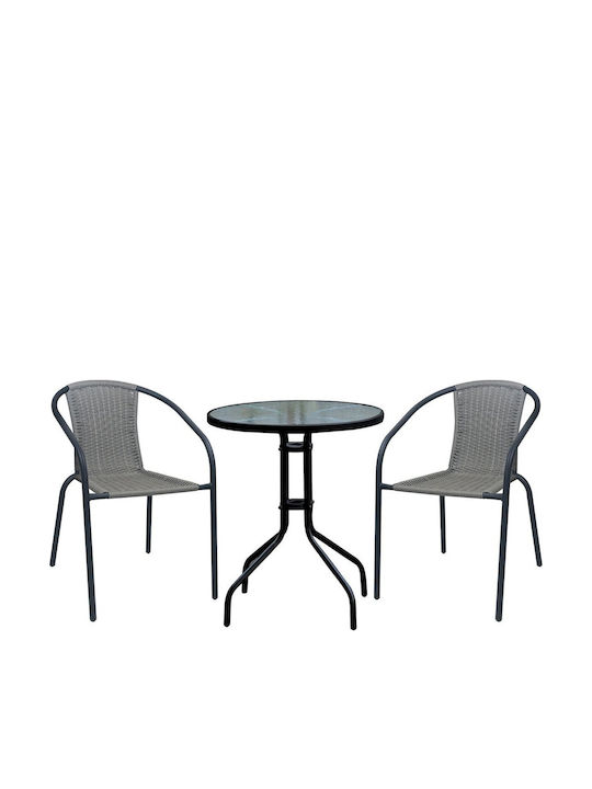 Dining Set for Small Outdoor Spaces Baleno 2 Pieces Black E240 15W