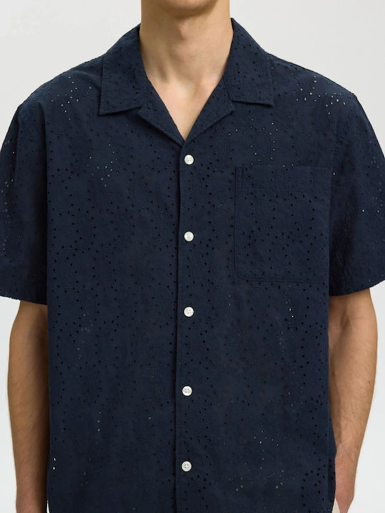 Short Sleeve Shirt in Narrow Fit Blue