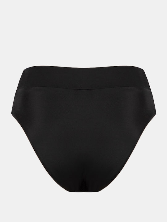 Bikinihosen Slip Hohe Taille Schwarz
