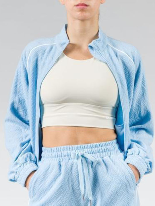 Women's Cardigan with Zipper in Blue Colour