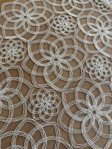 Linea Home Checkered Set Misty with Lace White 100x100cm