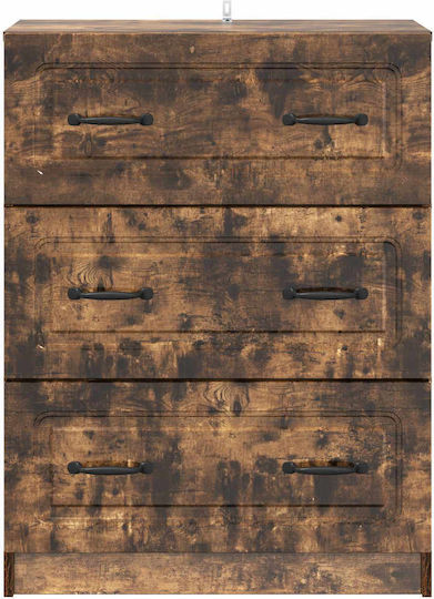 Wooden Bedroom Chest of Drawers Smoked Oak 66x34.5x87 cm