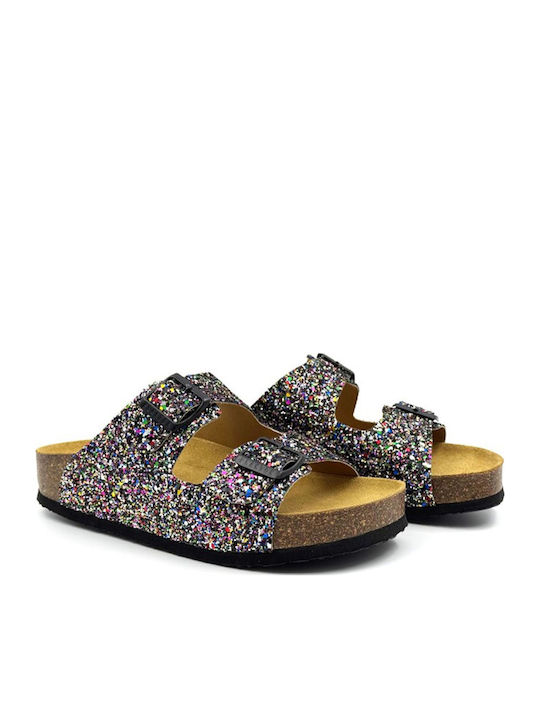 Leather Women's Anatomic Glitter Multicolour Sandals