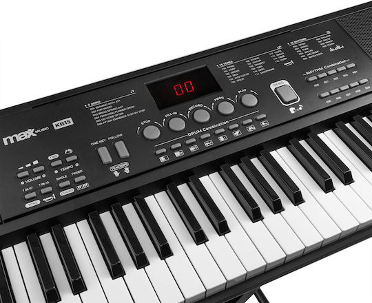Max Αρμόνιο KB15SET με 61 Πλήκτρα με Βάση, Ακουστικά, Σκαμπό και Αναλόγιο Μαύρο