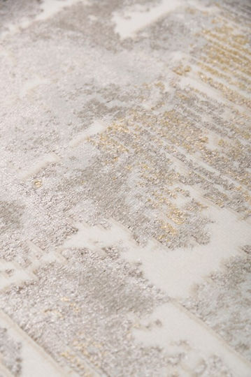 Biokarpet Wohnzimmer Teppich Weiß-Gold 67x220