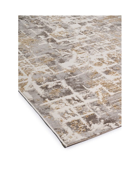 Biokarpet Wohnzimmer Teppich Weiß-Gold 67x140
