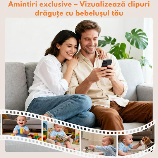 Monitor Pentru Bebeluși Fără Fir cu Comunicare Bidirecțională și Cântece de Leagăn