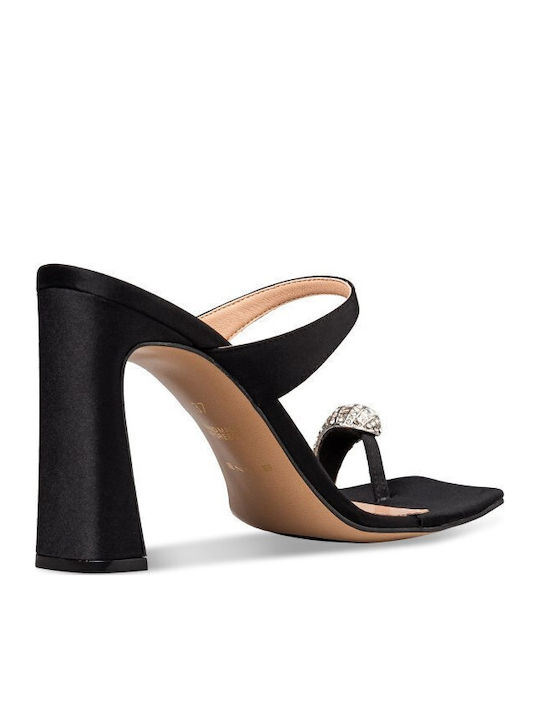 Mules with Chunky Heel in Black Colour