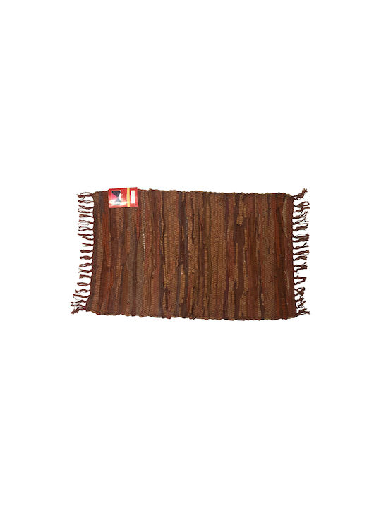 Chios Hellas Rug Fireplace Rectangular Leather with Fringes Coffee Open