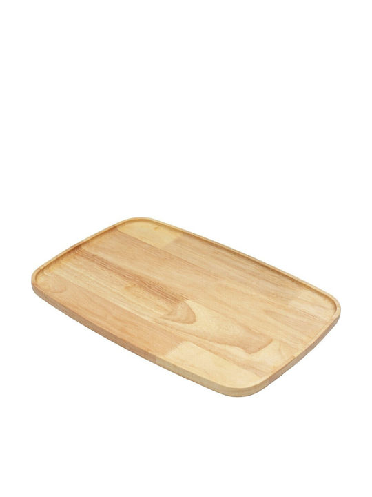 Ξύλινο Πιάτο Οβάλ Rubberwood Με Τοίχωμα 42x28 Εκ.